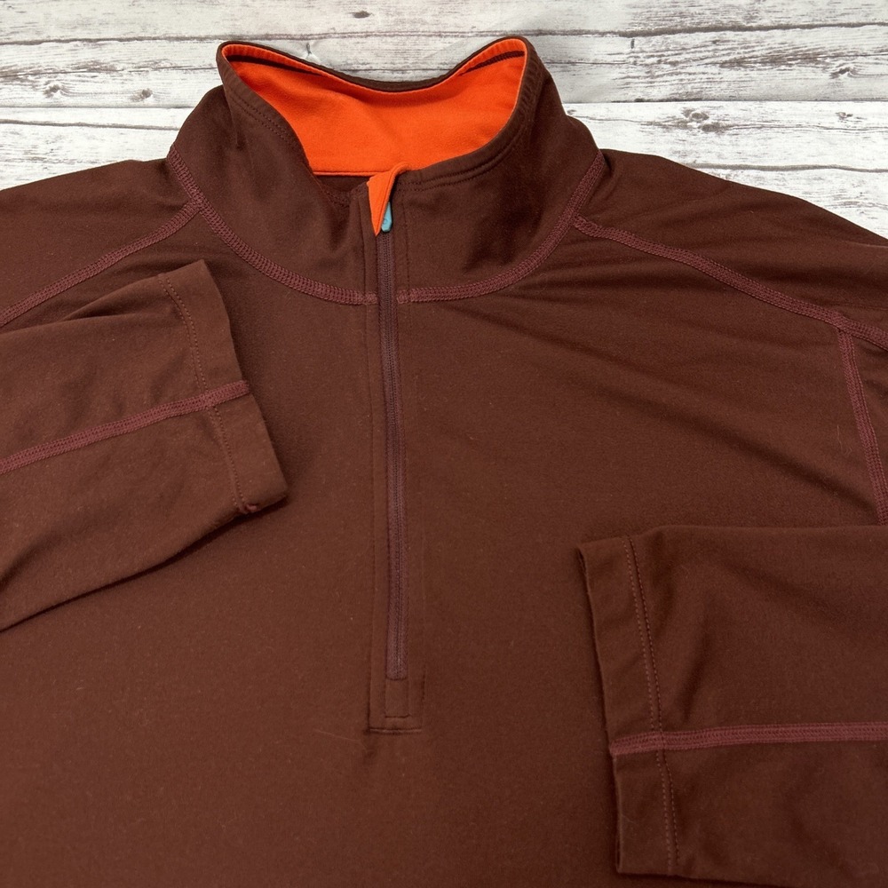 Mountain Hardwear 1/4 Zip Pullover Mens XL Maroon Long Sleeve Base Layer Tech